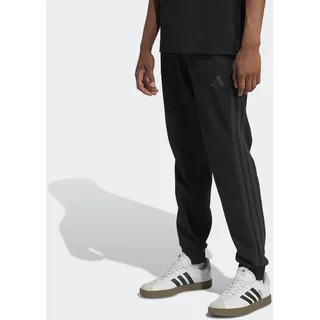 Sporthose ADIDAS SPORTSWEAR "ESSENTIALS 3-STREIFEN", Herren, Gr. XL, N-Gr, schwarz, carbon, normal, gr., Obermaterial: 55% Baumwolle, 36% Polyester, 9% Viskose, Hosen Sporthose
