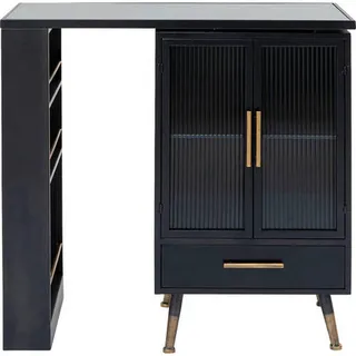 Kare Barschrank Anthrazit, Messingfarben - 90x92x40 cm, Esszimmer, Barmöbel, Barschränke Theken