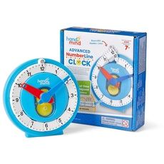 Learning Resources Zeitgemäße Zahlenleisten-Uhr für Kinder, Uhrzeit erlernen, Mathe-Anschauungsmaterial zum Uhrzeit ablesen, analoge Uhr für Kinder, Uhrzeit ablesen lernen