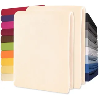 CELINATEX Spannbettlaken Jersey 180 x 200 - 200 x 200 cm beige