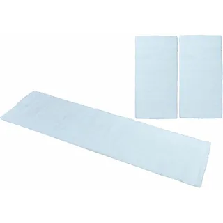 my home Bettumrandung »Malin« Höhe 43 mm 3 Stk. tlg. Hochflor, Shaggy, Uni-Farben, leichter glanz, Microfaser, Pflegeleicht, weiß