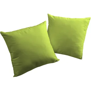 Dekokissen WIRTH "Newbury" Gr. 1, grün (grün, unifarben), B:40cm L:40cm, Baumwolle, Polyester, Dekokissen_Sitzkissen_Kissenhüllen, Dekokissen, Kissenhülle ohne Füllung, 2 Stück