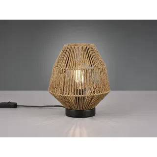 Skandinavische Nachttischlampe für die Fensterbank, Korblampe Rattan-Optik 20cm