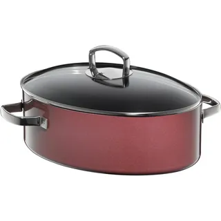 WMF Fusiontec Mineral 0515875290, 8,1 l, Oval, Rot, Eisenguss, Stahl, Edelstahl, Fusiontec - Rot
