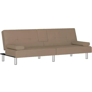 Schlafsofa mit Getränkehaltern Cappuccino Kunstleder - Braun