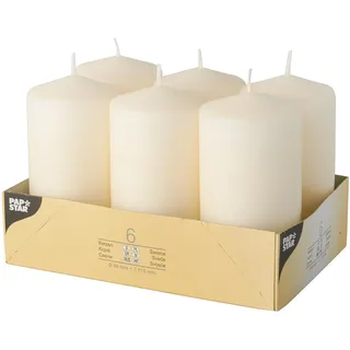 Papstar Stumpenkerzen 6 x 11,5 cm 6 St. creme