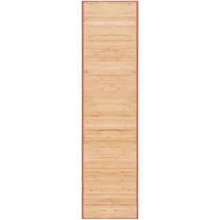 vidaXL Teppich Rechteckig 80/300 cm aus Bambus Braun , Naturmaterialen , 80x300 cm , leicht zusammenrollbar , Teppiche und Böden, Teppiche