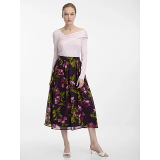 Orsay Lila Damen-Midirock mit Blumenmuster 42