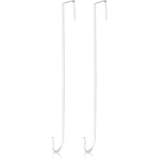 Hotop Kranzaufhänger, 38 cm, für Haustür, Kleiderbügel, Handtuchhaken, Halter über der Tür, Haken für Weihnachten, Halloween, Frontdekorationen, weiß, 2 Stück