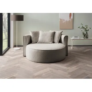 LeGer Home by Lena Gercke XXL-Sessel »Isalie, Lesesessel, Loveseat, inklusive Zierkissen« extra große Sitzfläche, optional mit Hocker, Cord, Samt, Bouclé, grau