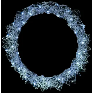 Mojawo LED Hängekranz / Tischdekoration Metall Ø30cm kaltweiß