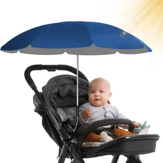 STYNGARD Sonnenschirm Kinderwagen UV Schutz 50+ / 70 cm Durchmesser mit Überhang - Sonnenschutz Kinderwagen - Sonnenschutz Buggy mit flexibler Universalhalterung Modell ROME