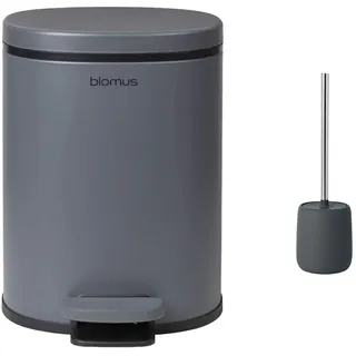 Blomus -PARA- Treteimer aus pulverbeschichtetem Stahl, Magnet, 5L Fassungsvermögen, (29 x 21 x 21 cm, Magnet, 69210) & SONO- WC-Bürste aus Keramik/Kunststoff, Magnet(39 x 11 x 11 cm, Magnet, 69040)