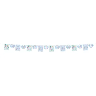 Folat 23929 Meerjungfrau Geburtstag Deko Blau mit Irisierende Glitzer - Wimpelkette - Mermaid Magic - 6 Meter - Nixe Dekoration für Meerjungfrauparty