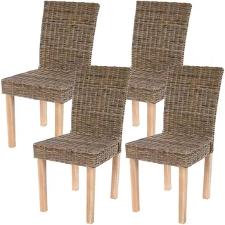 MCW Esszimmerstuhl Rattan braun 4er Set