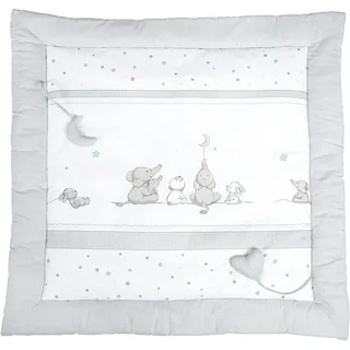 Krabbeldecke ROBA "Sternenzauber", grau (grau, weiß), B:100cm L:100cm, Baumwolle, Polyester, Wohndecken, Krabbeldecke