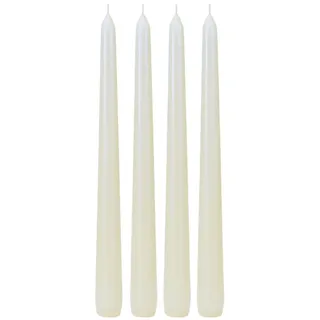 Dekohelden24 Stabkerze 25 cm weiß 4 St.