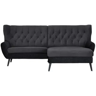 Stylife Ecksofa , Anthrazit , Textil , Buche , vollmassiv , Uni , Ottomane rechts, L-Form , 237x165 cm , Typenauswahl, Stoffauswahl, seitenverkehrt erhältlich, Rücken echt, Armteil links, Armteil rechts , Wohnzimmer, Sofas & Couches, Wohnlandschaften, Ecksofas
