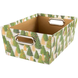 IDENA Aufbewahrungsbox mit Weihnachtsbaum-Motiv 33 x 22,9 x 12,7 cm 1-tlg. mehrfarbig