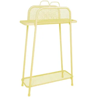 Gardenson Gartenregal , Hellgelb , Metall , 27x105.5x65.5 cm , für den Außenbereich geeignet, wetterfest, stehend , Dekoration, Gartendeko