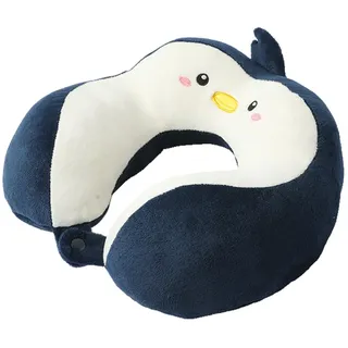 TaleMoon Nackenhörnchen Kinder,Reisekissen Cartoon Pinguin Kopfstütze,Nackenkissen Reise Erwachsene,Tier Reisekissen Memory Foam,Flugzeug Auto Schlafkissen,für Zug Büro Flugzeug