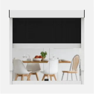 CLIP'N'SHADE Weiß - Aussenrollo gegen Hitze, Jalousie, Sichtschutz und Abdunkelung für Fenster, Hitzeschutz Rollo ohne Bohren (Breite: 100 cm, Höhe: 91-142 cm, Blickdicht)