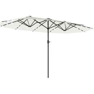 Outsunny Doppelsonnenschirm 440 x 256 cm Beige