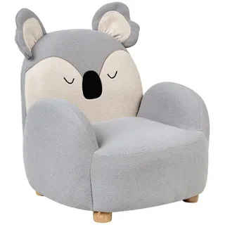 Beliani Kindersessel Grau Hervik , Grau, Weiß, Braun , Textil , 55x63x49 cm , Babymöbel & Kindermöbel, Babyzimmer, Kindersessel & Kindertische