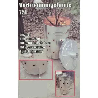 Buri Feuertonne 75ltr für Gartenabfälle Brennofen Verbrennungstonne Feuerstelle Ofen