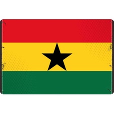 Blechschild Wandschild 20x30 cm Ghana Fahne Flagge