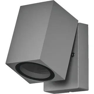 LEDVANCE ENDURA Classic Cube ADJ WALL Außen-Wandleuchte, silber, GU10-Sockel (max 35W), kann mit einfacher oder smarter Lampe bestückt werden, ausrichtbarer Leuchtenkopf, Schutzklasse IP44