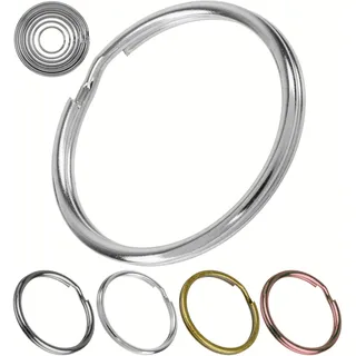 Schlüsselringe Set, Ø 25 mm Durchmesser, 24 Stück, aus gehärtetem Metall, in Schwarz, Metall Ringe Schlüsselanhänger, Schlüssel Organisation Autoschlüssel, Haustürschlüssel, Spaltringe O Ring DIY Kit