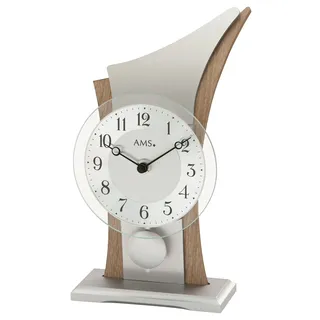 AMS Moderne Tischuhr mit Quartzwerk, batteriebetrieben - Modern Style Quartzpendel-Tischuhr 26cm- 1139