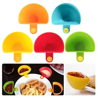 LINGJIA 5 Stück Dipschalen Set, Raclette Teller, Snack Teller Dipping Bowl, Snack Sauce Bowl, Dipping Sauce Halter, für Ketchup, Salsa, Chilipulver, Gewürz
