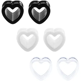 JFORYOU Herz Ohr Tunnel 10mm Gauge Acryl Herz geformt Ohr Expander Gauges Ohr Piercing Ohr Stretcher für Frauen und Männer