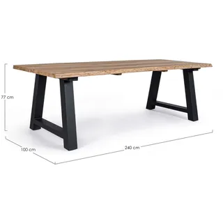Bizzotto Rollland Tisch 240x100 Anthrazit