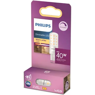 Philips LED Standard Brenner, Ersatz für 40W Halogen, G9 Sockel, warmweißes Licht 2700K, dimmbar,