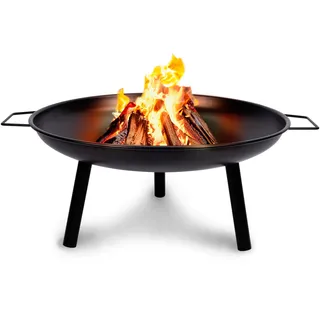 BBQ Collection Feuerschale Ø60 cm - Feuerkorb mit Griffen - Feuertonne für den Garten - Terrassenofen für Brennholz - Geeignet für Lagerfeuer - Gartenkamin - Kohlenstoffstahl