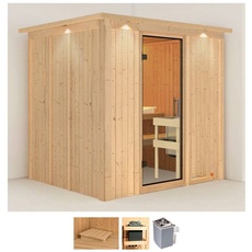 Bild Sauna »Solida«, (Set), 9 KW-Ofen mit integrierter Steuerung beige