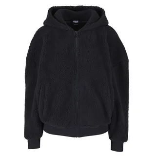URBAN CLASSICS Oversized Sherpa Reißverschlusspullover - Black - L