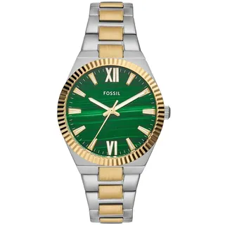 Fossil Scarlette Watch für Damen, 38mm Quarz-Dreizeiger-Datumswerk mit Edelstahlarmband