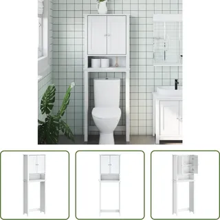 The Living Store Toilettenschrank BERG Weiß 60x27x164,5 cm Massivholz - Weiß