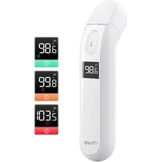 iHealth thermometer für erwachsene von ihealth, infrarot-stirn-thermometer für erwachsene und kinder, touchless digital baby thermometer mit fieber-indikatoren, nichtkontaktthermometer (pt2l)