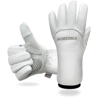 KINGSBOM -40°F Wasserdicht & Winddicht Handschuhe – 3M Thinsulate Winter Touch Screen Warme Handschuhe – zum Radfahren, Reiten, Laufen, für Outdoor-Sport – für Frauen und Männer - Weiß(S)