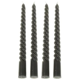 MACOSA VM091080 Spiralkerzen Dunkelgrau 8er Set 20 cm Stabkerzen gedreht grau Tafelkerzen Twist Spitzkerzen Dekokerzen Tischdekoration Deko Wachskerzen