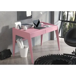 Visby Lisa Holzbuche Schreibtisch mit erhöhten Rand / Frisiertisch Schminktisch mit 2 Schubladen / Pastellrosa - Rosa