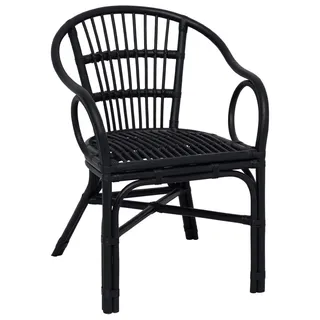 vidaXL Stapelstuhl Schwarz 58 x 60 x 81 cm Rattan - Schwarz