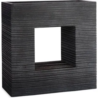 Pflanzwerk Pflanzkübel Vista Premium Frostbeständig Groove 66 cm Anthrazit