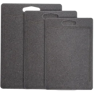 Kunststoff-Schneidebrett-Set für die Küche von Harcas, 3-teiliges Schneidebretter, Arbeitsflächenschutz, ideal zum Schneiden und Schneiden von Gemüse, Obst, Fleisch und Käse, spülmaschinenfest