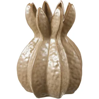 Ambia Home Vase , Grau Hochglanz , Keramik , Blume , 30 cm , handgemacht, zum Stellen, auch für frische Blumen geeignet , Dekoration, Vasen, Keramikvasen